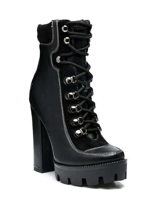 YETI HIGH HEEL LACE-UP BIKER BOOT